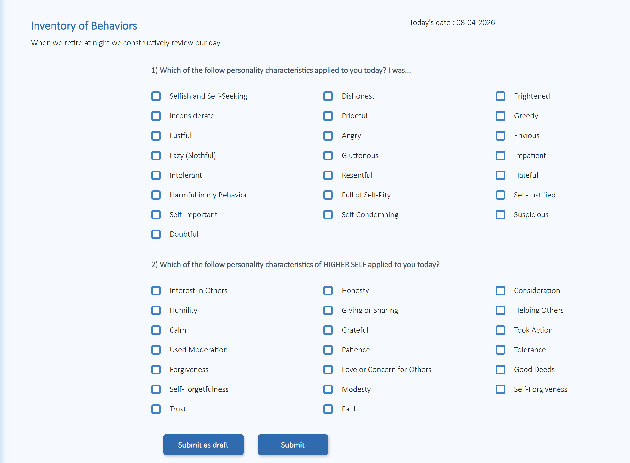 Survey Recovery app — progress monitoring screen
